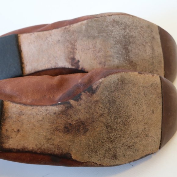 LANVIN BROWN LEATHER BALLET FLATS 6 * - Picture 7 of 9